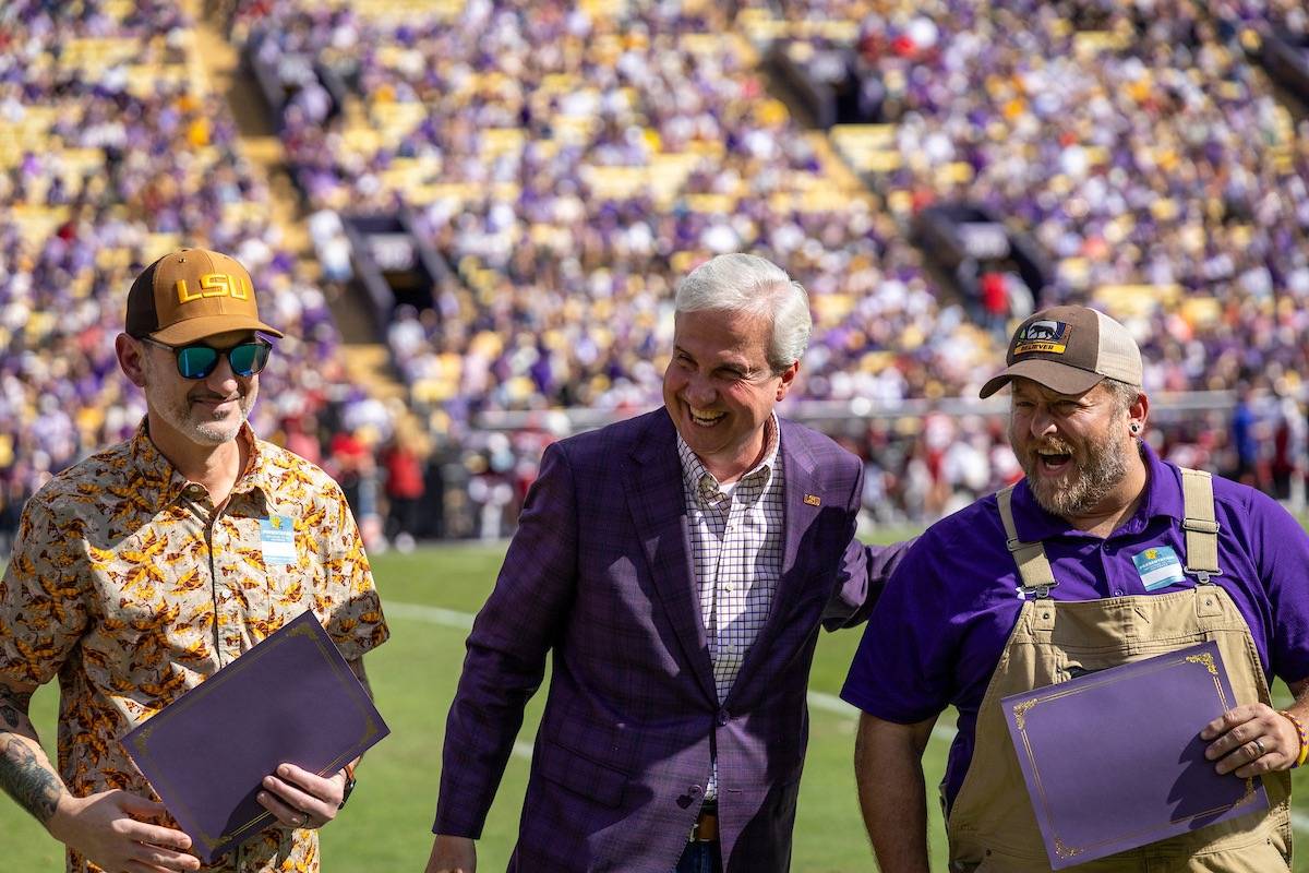 LSU President Wade Rousse celebrates with Aaron Cherry and Natale Nappi LSU President Wade Rousse celebrates with Aaron Cherry and Natale Nappi