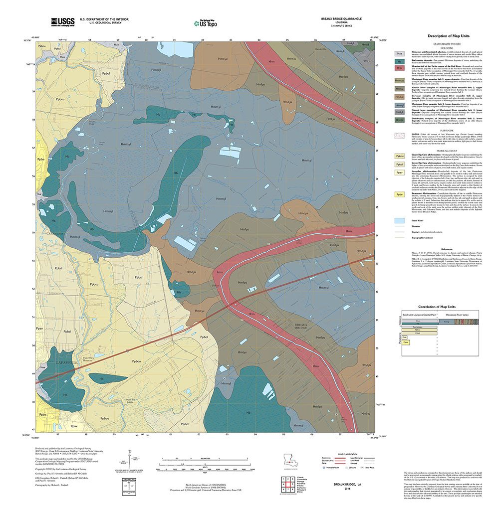 Breaux Bridge Surface Geology