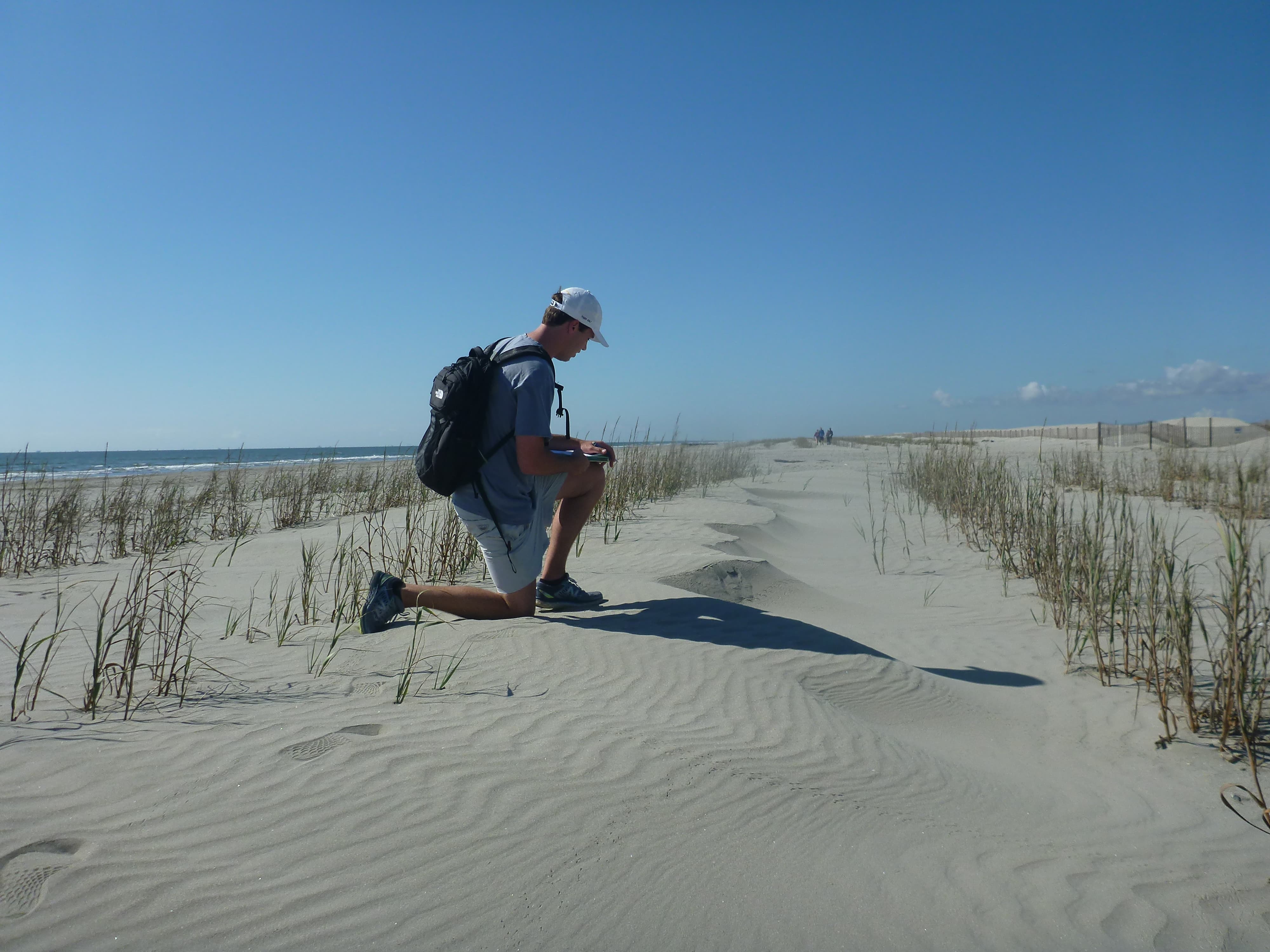 student on a coast